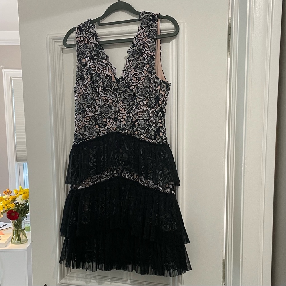 BCBGMaxAzria Lace Tiered Babydoll dress